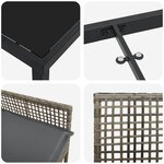 vidaXL Ensemble de Salle à Manger de Jardin 7 Pièces avec Coussins Gris Poly Rattan