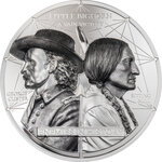 Monnaie CUSTER VS SITTING BULL Enemies in History 2 Oz Argent 1000 Togorog Mongolia 2026 (PRÉCOMMANDE)