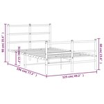 vidaXL Cadre de lit métal sans matelas et pied de lit blanc 120x190 cm