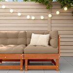 vidaXL Canapé d'angle de jardin Pin massif Pin brun ciré