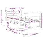 vidaXL Cadre de lit sans matelas cire marron 90x200 cm bois pin massif
