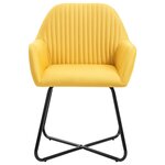 vidaXL Chaises à manger lot de 6 jaune tissu