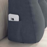 vidaXL Coussin de Dos Gris foncé 80 x 24 x 50 cm Velours