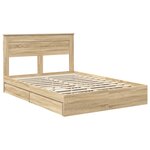 vidaXL Lit de Rangement Chêne Sonoma 140 x 200 cm Bois d'ingénierie