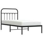 vidaXL Cadre de lit métal sans matelas avec tête de lit noir 90x190 cm