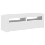 vidaXL Meuble TV avec lumières LED blanc 120x35x40 cm