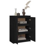 vidaXL Buffet Noir 60x36x84 cm Bois de pin massif