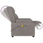vidaXL Fauteuil électrique de massage Taupe Tissu