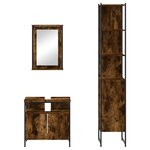 vidaXL Ensemble de meubles de salle de bain 3 Pièces Chêne fumé