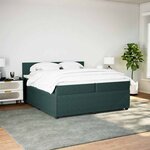 vidaXL Sommier à lattes de lit et matelas Vert foncé 200x200cm Velours
