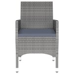 vidaXL Ensemble à manger de jardin 3 Pièces Résine tressée Gris