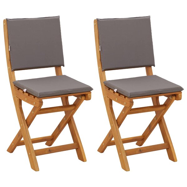 vidaXL Chaises de bistrot d'extérieur 2 pc Gris foncé