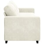 vidaXL Sofa 3 places avec coussin Crème Velours