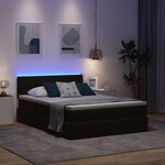 vidaXL Lit de rangement LED avec matelas Noir 140 x 200 cm Velours