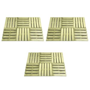 vidaXL Dalles de terrasse 18 Pièces 50x50 cm Bois Vert