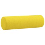 vidaXL Canapé 2 places avec oreillers jaune clair 140 cm tissu