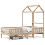 vidaXL Cadre de lit avec toit 75x190 cm bois de pin massif