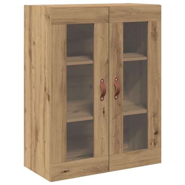 Armoire murale vidaXL avec portes en verre Chêne artisanal 69 5x34x90 cm
