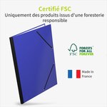 ACROPAQ Carton à dessin A3- 34 x 45 cm  Avec fermeture élastique  Dos extensible pour plus d'espace- Bleu- Certifié FSC