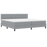 vidaXL Lit Box Spring avec Matelas Gris clair 200x200 cm Tissu