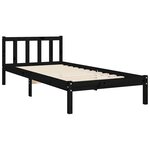 vidaXL Cadre de lit sans matelas noir bois de pin massif