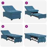 vidaXL Canapé-Lit Bleu 194 x 67 x 82 cm Velours