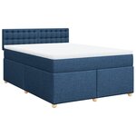 vidaXL Sommier à lattes de lit avec matelas Bleu 140x200 cm Tissu