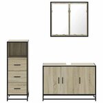 vidaXL Ensemble de meubles de salle de bain 3 Pièces chêne sonoma