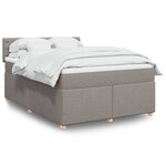 vidaXL Sommier à lattes de lit avec matelas Taupe 140x200 cm Tissu