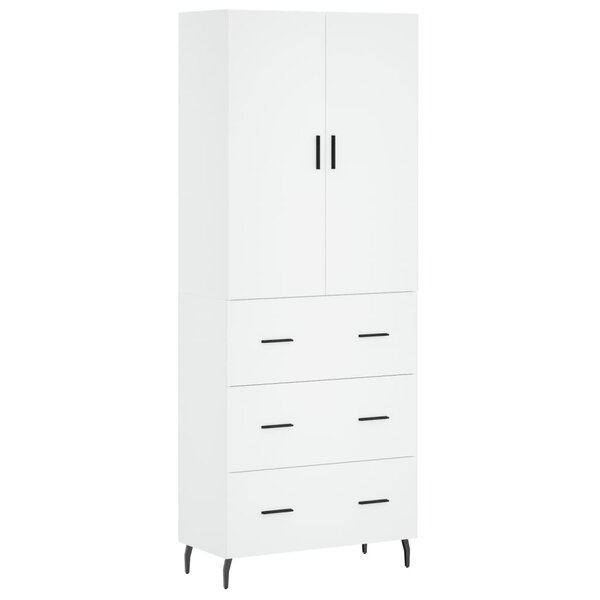 vidaXL Buffet haut Blanc 69 5x34x180 cm Bois d'ingénierie