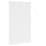 vidaXL Store de Fenêtre avec des rideaux Blanc Aluminium