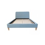 Lit rembourre en tissu bleu 140 x 200