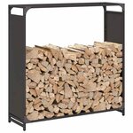 vidaXL Portant de bois chauffage noir 90x28x90 cm