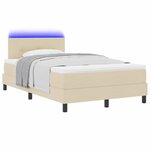 vidaXL Lit à ressorts avec matelas Crème 120 x 190 cm tissu