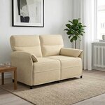 vidaXL Canapé 100  polyester  cadre en métal  MDF  Contreplaqué