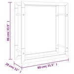vidaXL Portant de bois de chauffage 80x28x86 cm acier inoxydable