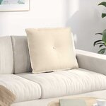 vidaXL Coussin de Dos Crème 60 x 50 cm Tissu en velours côtelé