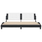 vidaXL Cadre de lit sans matelas Zadar noir et blanc 200x200 cm similicuir