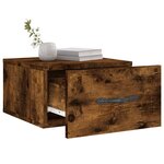 vidaXL Table de chevet murale chêne fumé 35x35x20 cm
