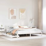 vidaXL Cadre de lit avec tiroirs sans matelas blanc 180x200 cm