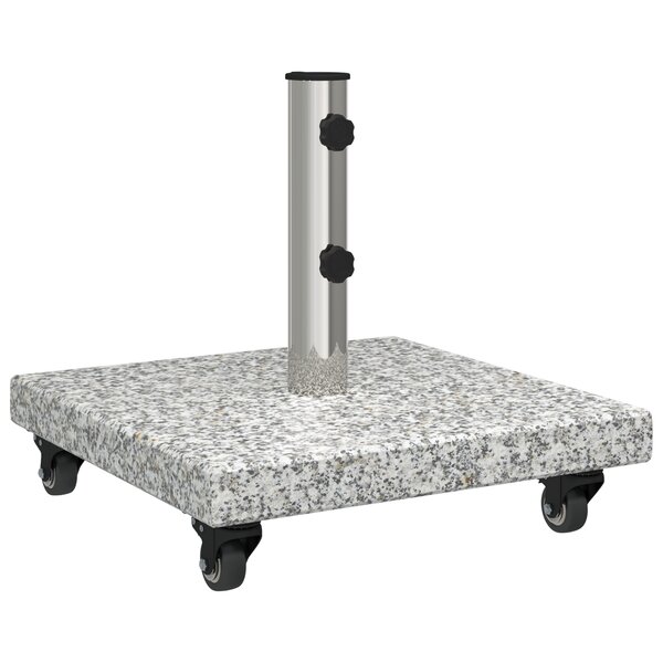 vidaXL Base de parasol sur roues pour poteaux Ø38/48mm Granit gris 30 kg Carré
