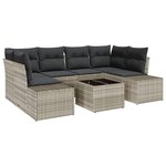 vidaXL Ensemble de canapé de jardin 7 Pièces Gris clair Poly rotin