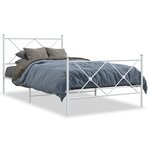 vidaXL Cadre de lit métal avec tête de lit/pied de lit blanc 100x200cm
