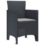 vidaXL Chaises de Jardin avec Coussins 2 Pièces Anthracite