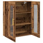 Armoire murale vidaXL avec portes en verre Bois ancien 69 5x34x90 cm