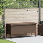 vidaXL Boîte rangement jardin roues marron 160x55x75 cm résine tressée