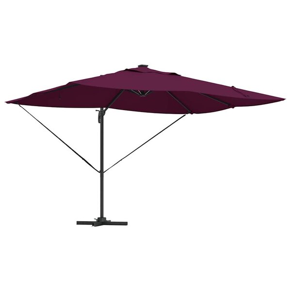 vidaXL Parasol Roma à Bras Déporté Rouge  Noir 352 x 251 x 265 cm