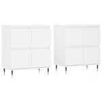 vidaXL Buffets 2 Pièces blanc bois d'ingénierie