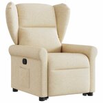 vidaXL Fauteuil inclinable Crème Tissu