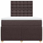 vidaXL Sommier à lattes de lit et matelas marron foncé 120x190cm tissu